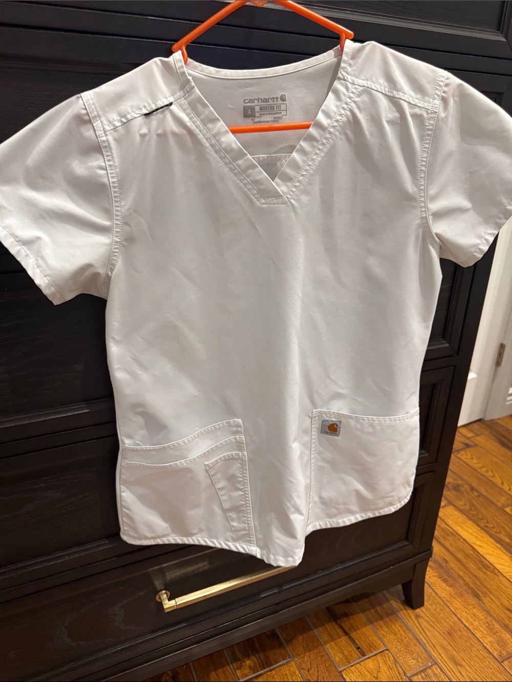 Carhartt White V-Neck Workwear Scrub Top